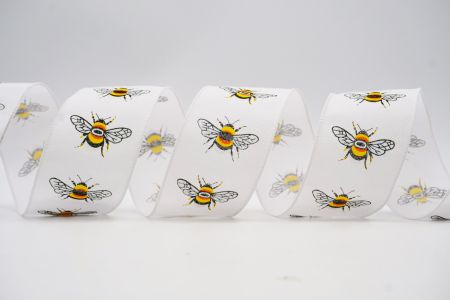 Συλλογή Άνοιξης Λουλούδι με Μέλισσες Κορδέλα_KF7568GC-1-1_λευκό